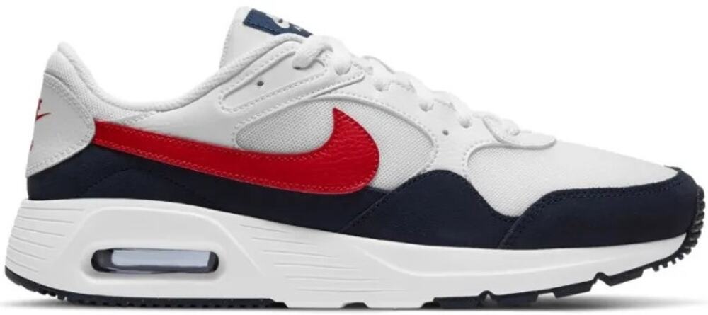 Nike Air Max SC Sneakers Lace Up Low Top Leather Mesh White University Red 13